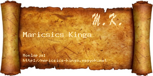 Maricsics Kinga névjegykártya